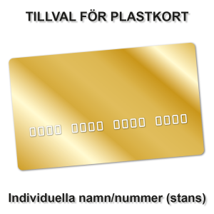 Tillval - Individuella namn/nummer (stans)
