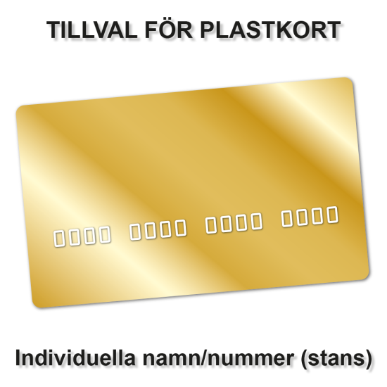 Tillval - Individuella namn/nummer (stans)